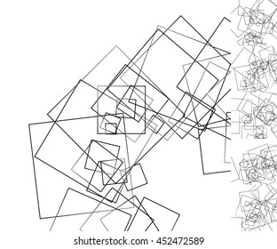 Random dynamic squares. Set of abstract geometric art illustrations.