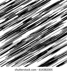 Random edgy abstract illustration with random scattered geometric shapes / lines. Black and white abstract illustration
