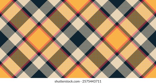 Random fabric pattern seamless, card check vector textile. African tartan background plaid texture in light and dark colors palette.