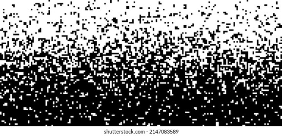 Random fall of particles of different sizes. Abstract pixel mosaic. Vector illustration.