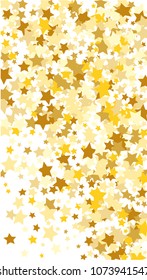  Random Falling Golden Stars Background. Magic Flying Stars Confetti.  