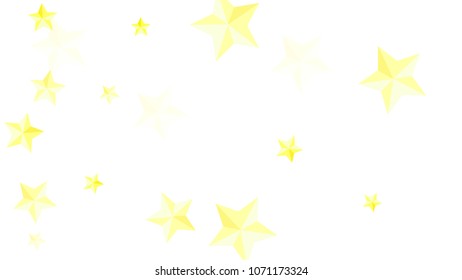 Random Falling Golden Stars on Honologram Background. Magic Flying Stars Confetti.  Banner, Greeting Card, Christmas and New Year card, Postcard, Packaging, Textile Print. Vector Illustration.