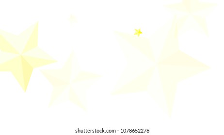  Random Falling Golden Stars on Honologram Background. Magic Flying Stars Confetti.  Banner, Greeting Card, Christmas and New Year card, Postcard, Packaging, Textile Print. Vector Illustration.