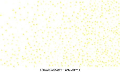  Random Falling Golden Stars on Honologram Background. Magic Flying Stars Confetti.  Banner, Greeting Card, Christmas and New Year card, Postcard, Packaging, Textile Print. Beautiful Night Sky