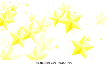  Random Falling Golden Stars on Honologram Background. Magic Flying Stars Confetti.  Banner, Greeting Card, Christmas and New Year card, Postcard, Packaging, Textile Print. Vector Illustration.