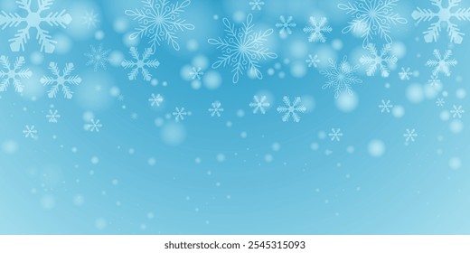 Zufällig fallende Schneeflocken Tapete. Schneefall Staub gefrieren Granulat. Schneefall Himmel weißen Teal blauer Hintergrund. Viele Schneeflocken Februar Vektor. Schnee Natur Landschaft Design