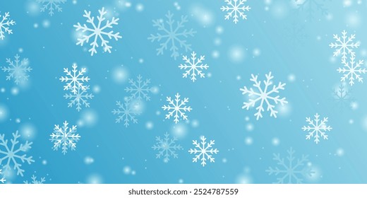 Fondo de pantalla del copo de nieve que cae al azar Cielo que cae de la nieve, fondo azul, paisaje natural de nieve
