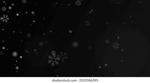 Random falling snowflakes wallpaper. Snowfall dust freeze granules. Snowfall sky white teal blue background. Lots of snowflakes february vector. 