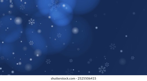 Random falling snowflakes wallpaper. Snowfall dust freeze granules. Snowfall sky white teal blue background. Lots of snowflakes february vector. 