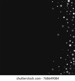 Random falling stars. Abstract right border with random falling stars on black background. Awesome Vector illustration.