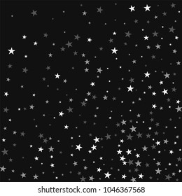 Random falling stars. Abstract random scatter on black background. Terrific vector illustration.