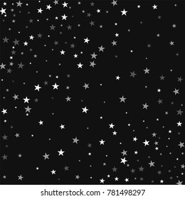 Random falling stars. Abstract scattered pattern on black background. Exceptional vector illustration.