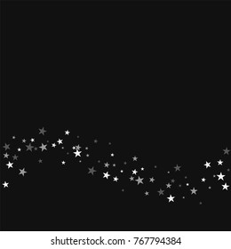 Random falling stars. Bottom wave with random falling stars on black background. Great Vector illustration.