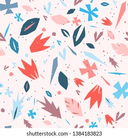 Random floral seamless pattern. Granite, stone, marble, flooring, tabletop, interior, fabric, testil, tile, surface. New Terrazzo Trend 2019