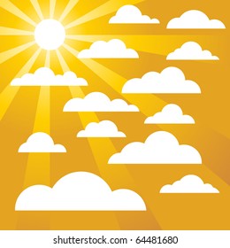 Random Fluffy Clouds and Sunny Sky