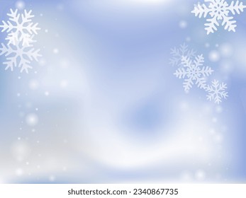 Random flying snowflakes composition. Snowfall dust ice particles. Snowfall weather white blue pattern. Shimmering snowflakes december texture. Snow nature scenery.