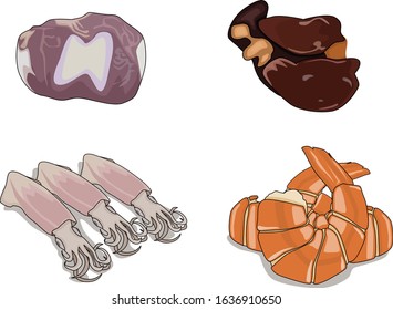 random food material vector ilustration