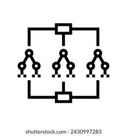 random forest algorithm line icon vector. random forest algorithm sign. isolated contour symbol black illustration