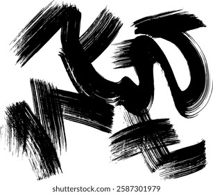 Random Free Hand Abstract Brush Hand Drawing. Vector Illustration