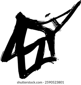 Random Free Hand Abstract Brush Hand Drawing. Vector Illustration