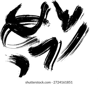 Random Free Hand Abstract Brush Hand Drawing. Vector Illustration