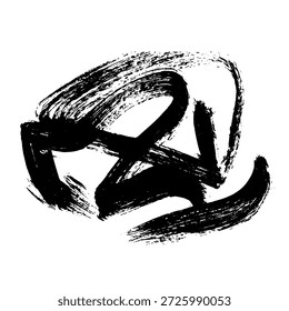 Dibujo Abstractas de la mano del cepillo de la mano libre al azar. Ilustración vectorial