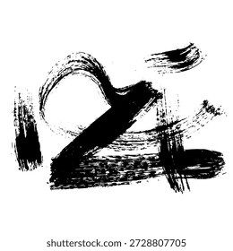 Dibujo Abstractas de la mano del cepillo de la mano libre al azar. Ilustración vectorial