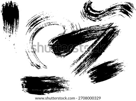 Random Free Hand Abstract Brush Hand Drawing. Vector Illustration