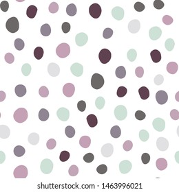 Random geometric dotted wallpaper. Chaotic stones backdrop. Hand drawn pebble seamless pattern on white background.  Vector illustration