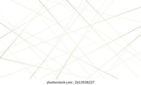Random geometric golden line pattern on a transparent background. Random line low poly pattern. abstract seamless line vector. Random chaotic lines abstract geometric patterns of modern design.