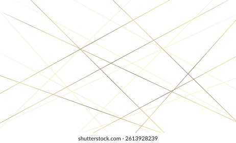 Random geometric golden line pattern on a transparent background. Random line low poly pattern. abstract seamless line vector. Random chaotic lines abstract geometric patterns of modern design.