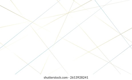 Random geometric golden line pattern on a transparent background. Random line low poly pattern. abstract seamless line vector. Random chaotic lines abstract geometric patterns of modern design.