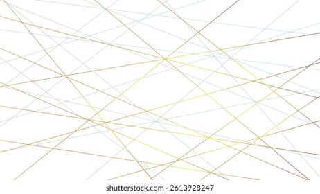 Random geometric golden line pattern on a transparent background. Random line low poly pattern. abstract seamless line vector. Random chaotic lines abstract geometric patterns of modern design.