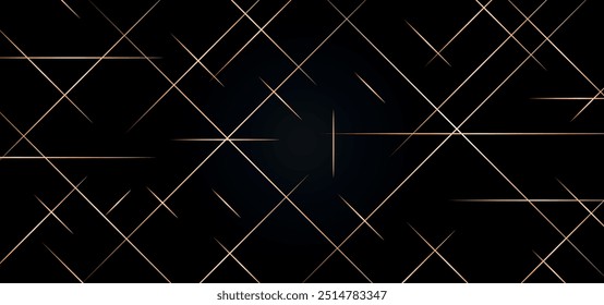 Random geometric line pattern on a black backdrop background. Random line low poly pattern. abstract seamless line vector. Random chaotic lines abstract geometric patterns of modern design.