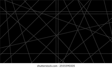 Random geometric line pattern on a black backdrop background. Random line low poly pattern. abstract seamless line vector. Random chaotic lines abstract geometric patterns of modern design.