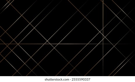 Random geometric line pattern on a black backdrop background. Random line low poly pattern. abstract seamless line vector. Random chaotic lines abstract geometric patterns of modern design.