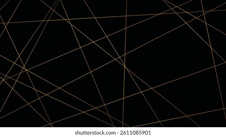 Random geometric line pattern on a black backdrop background. Random line low poly pattern. abstract seamless line vector. Random chaotic lines abstract geometric patterns of modern design.