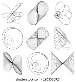 Random, geometric lines illustration. Abstract contour lines art. Artistic lines design element