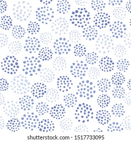 Random geometric pebble wallpaper. Scandinavian polka dot seamless pattern on white background.  Simple stones backdrop.  Design for fabric, wrapping paper. Vector illustration