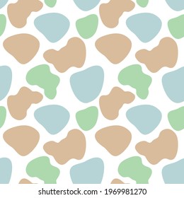 Random geometric pebble wallpaper. Stone colorful pebble seamless pattern. Vector pattern with gravel. Abstract pattern