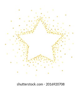 Random gold sequins. Gold frame