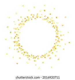 Random gold sequins. Gold frame