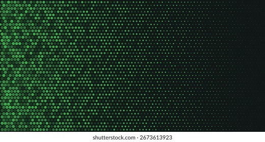 Gradiente de semitonos verdes al azar sobre fondo negro