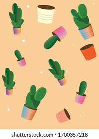random green plants and pots
