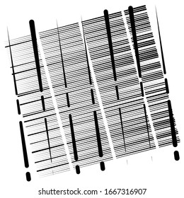 random grid, mesh pattern. grating, trellis texture. intermittent, interrupt lines lattice. intersecting segmented stripes. dashed crossing streaks design. abstract geometric illustration