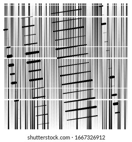 random grid, mesh pattern. grating, trellis texture. intermittent, interrupt lines lattice. intersecting segmented stripes. dashed crossing streaks design. abstract geometric illustration