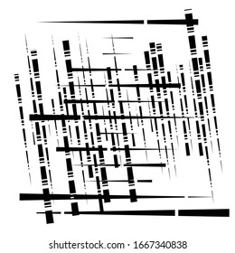 random grid, mesh pattern. grating, trellis texture. intermittent, interrupt lines lattice. intersecting segmented stripes. dashed crossing streaks design. abstract geometric illustration