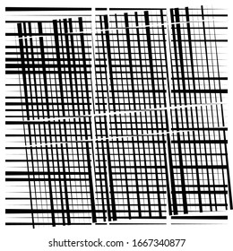 random grid, mesh pattern. grating, trellis texture. intermittent, interrupt lines lattice. intersecting segmented stripes. dashed crossing streaks design. abstract geometric illustration