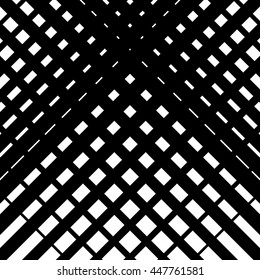 Random grid, mesh pattern with irregular, diagonal lines. Cellular grating, grill background. Illustration of an abstract black and white texture.