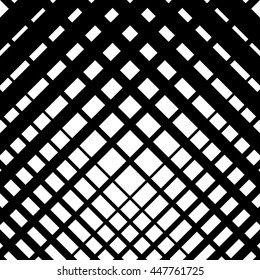 Random grid, mesh pattern with irregular, diagonal lines. Cellular grating, grill background. Illustration of an abstract black and white texture.